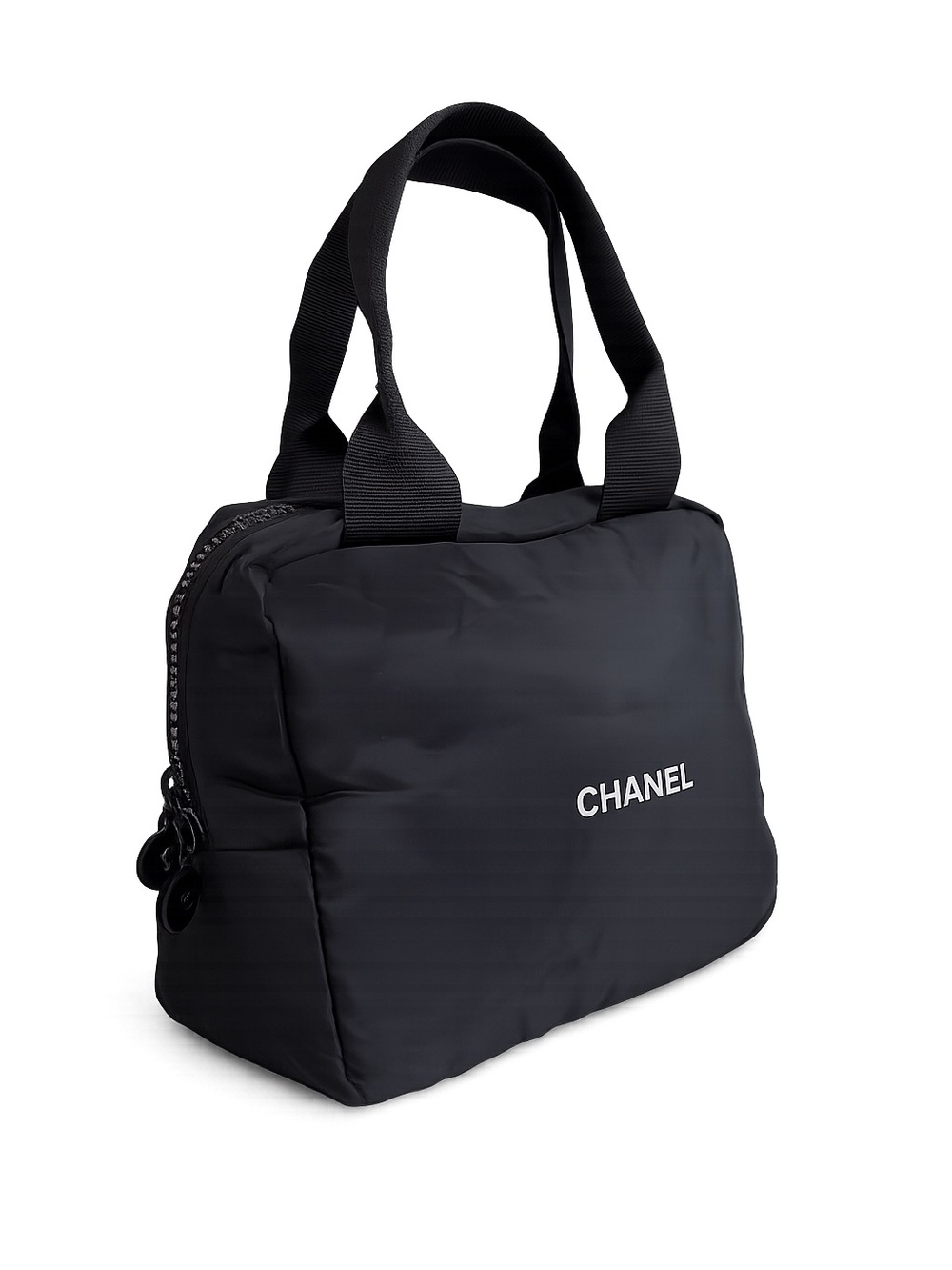 CHANEL Black Nylon Logo Tote